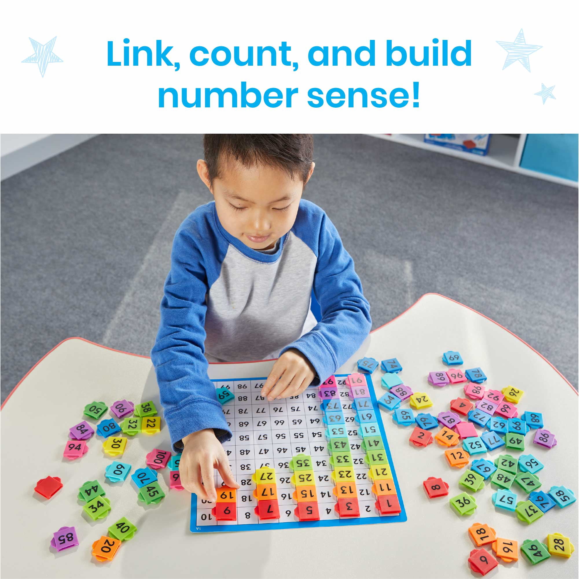 hand2mind Rainbow Tiles Hundred Board, Ages 5+