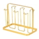 thumbnail image 4 of Estante para secar tazas, soporte para botellas de vidrio, antideslizante, 6 ganchos, soporte para tazas de café, organizador de vasos de vidrio para Dorado, 4 of 10