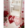 thumbnail image 5 of Heart Bathroom Rug Valentines Day Mat, Non Slip, Red Pink Multicolor Polyester, Washable 31.5"x15.7", Absorbent Comfort, Heart Shaped Floor Decor for Home, 5 of 6