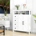 thumbnail image 6 of VEANERWOOD Farmhouse Bathroom Storage Cabinet with 4 Drawers and Adjustable Shelves, Sideboard Buffet for Kitchen, Living Room, Bathroom, 6 of 7