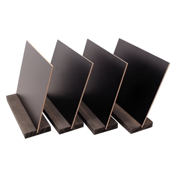 LAMIRO Mini Tabletop Chalkboard Signs with Rustic Wood Base for Writing Two Sides 4.5 x 3 Inches