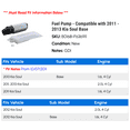thumbnail image 2 of Fuel Pump - Compatible with 2011 - 2013 Kia Soul Base 2012, 2 of 2