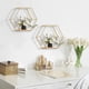 thumbnail image 1 of Estantes flotantes hexagonales montados en la pared | Estante de almacenamiento de partición de madera simple y metal moderno | Dormitorio Sala de estar Oficina Decoración de pared | 16,5x14,5x9,5cm, 1 of 5
