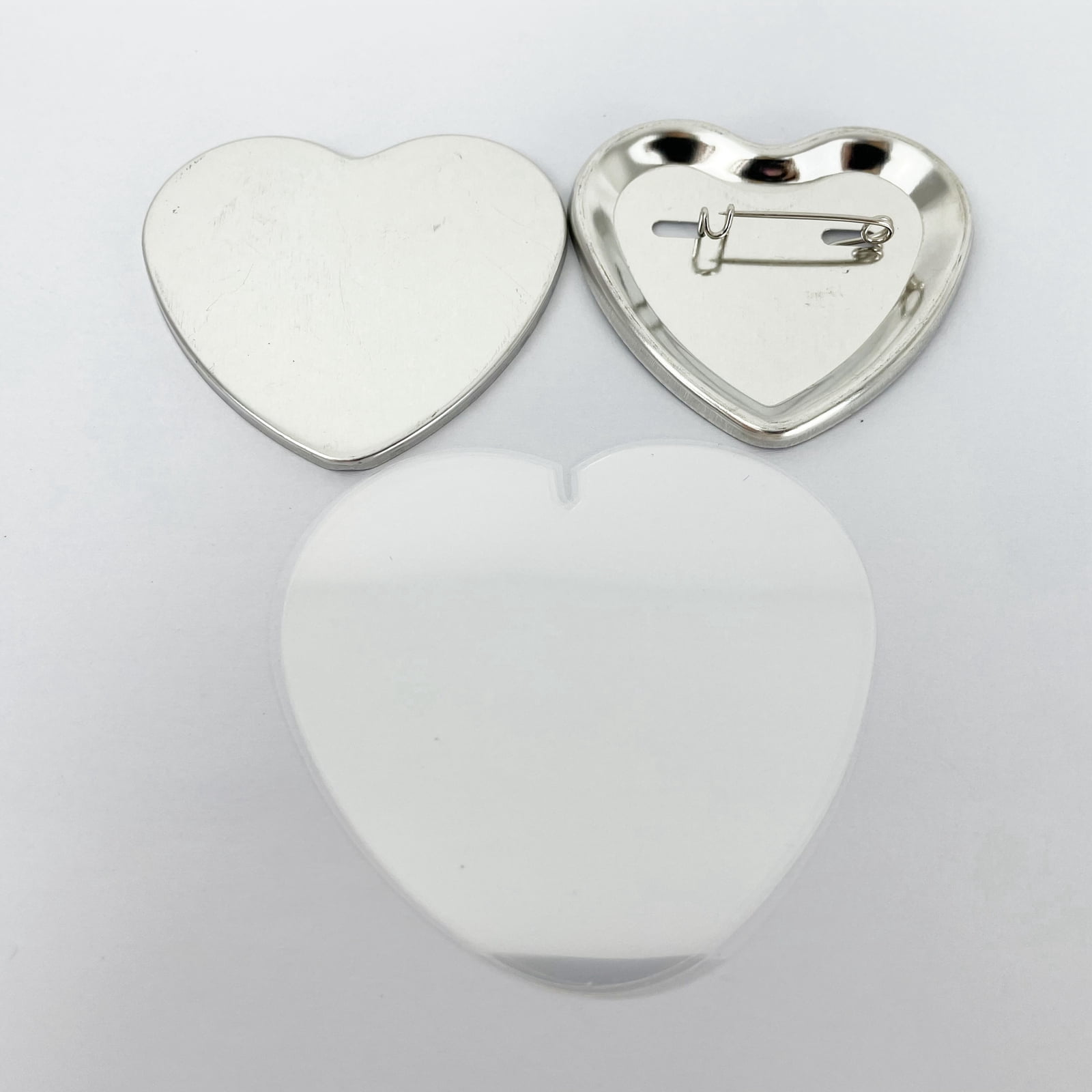 Techtongda Heart Shape Metal Pin Back Button Parts for Button Maker Machine 100pcs/Set DIY