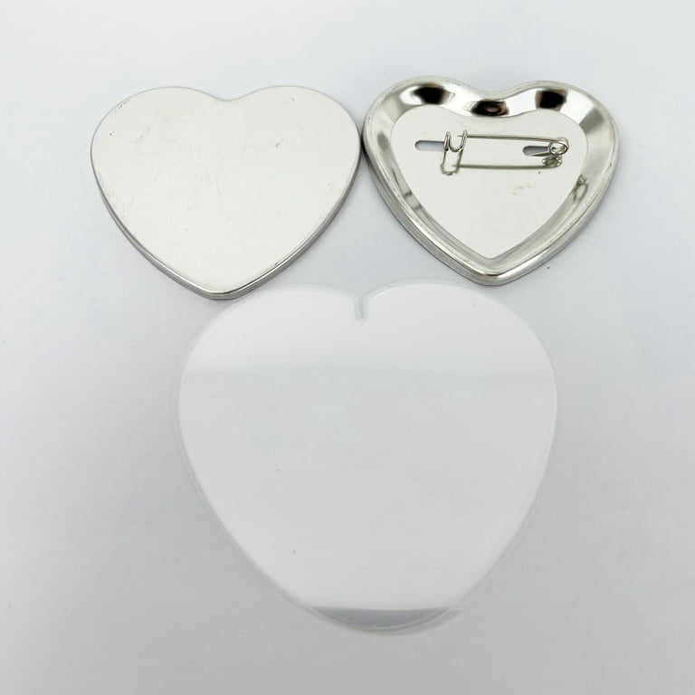 Heart Shape Button Maker Parts Mental Pin Back Button Parts