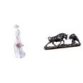 thumbnail image 1 of Estatua Decorativa Figura de Chica Moderna Escultura Animal Adorno Nórdico de Escritorio Estatua de Toro y Oso para Decoración en Oficina Dormitorio, 1 of 8