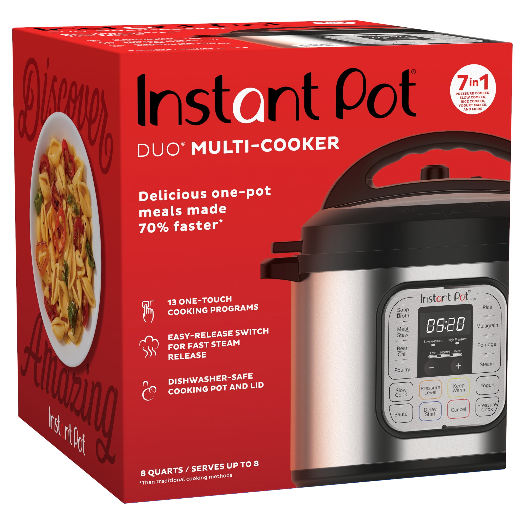 IPDUO80 Instant Pot Duo80 8 Quart 1200w 7-in-1 Programmable Pressure Cooker  New