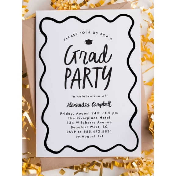 Graduation Party Invitation Card – Celebrate Your Graduate with Style – Editable Template, Modern Design – Perfect for High School or College Graduation Announcements