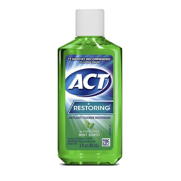 ACT Restoring Anticavity Fluoride Mouthwash, Mint Burst, AlcoholFree