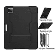 thumbnail image 3 of For iPad Pro 11 2018, Hybrid Heavy Duty Triple Layer Full Body Shockproof Rugged Case with Stand for iPad Pro 11 2018 11 Inch(Black), 3 of 5