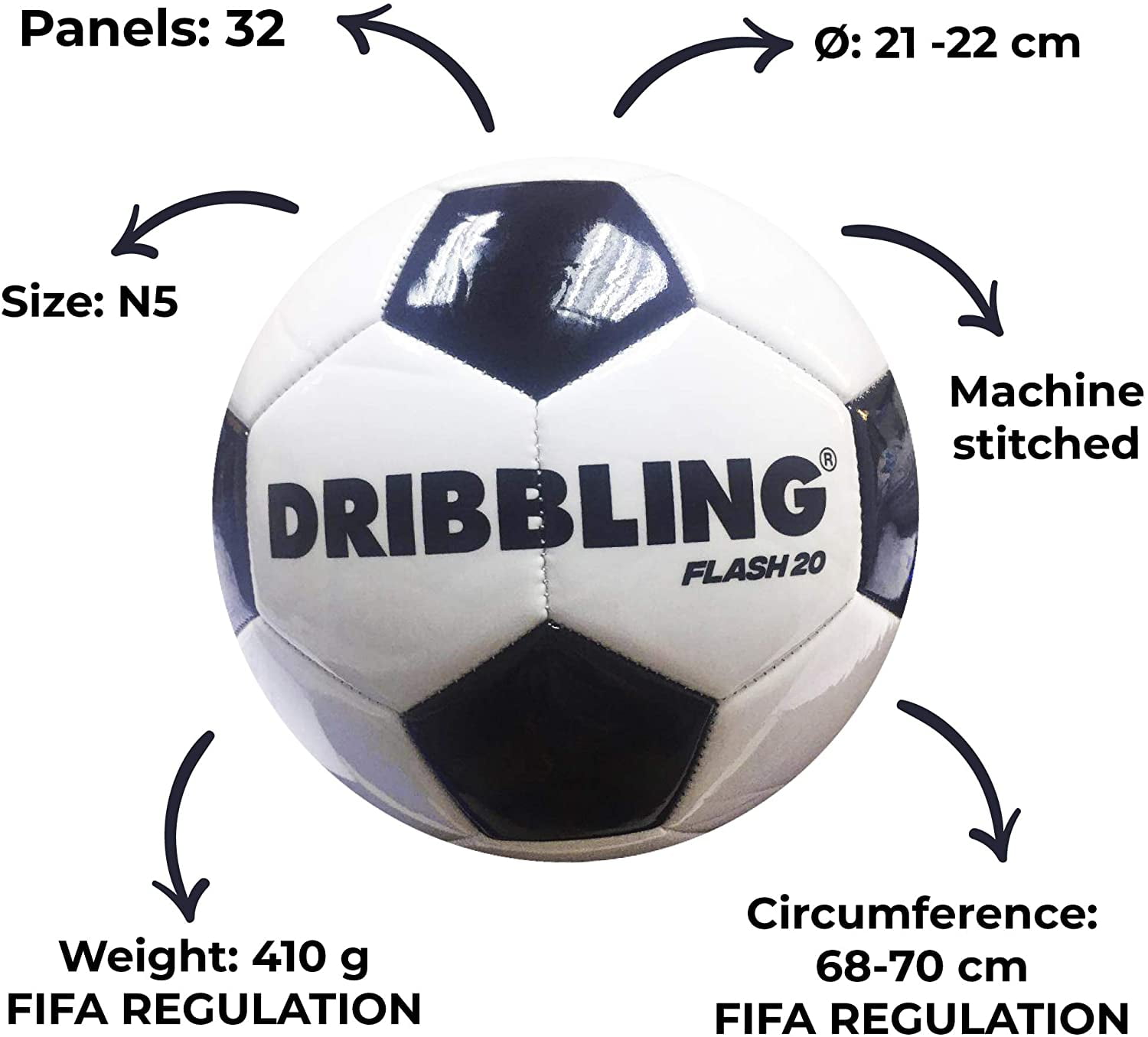 PU Youth Size DRB Soccer Ball Paises Argentina Flag Machine Stitched PVC Nº5 