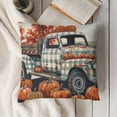 thumbnail image 3 of SHANXI Fall Pillow Covers Stripes Pumpkins Mason Jar Thankful Decor, Cushion Cases for Home Party Sofa Couch (Brown) 20x20in, 3 of 5
