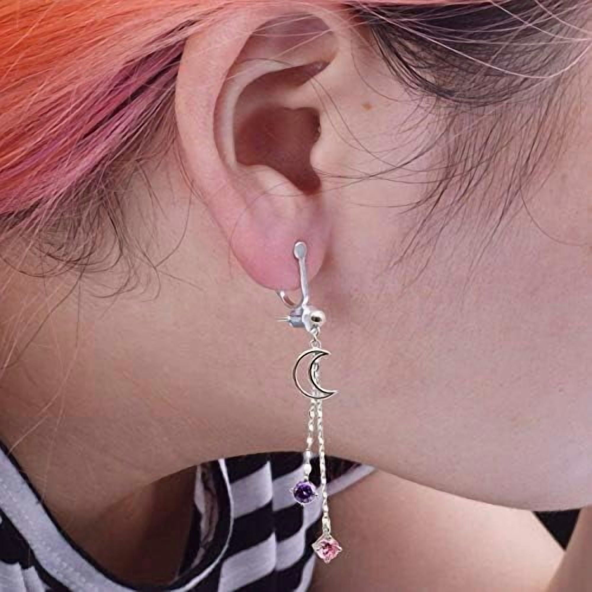 Jointown 20 Pieces Clip-on Earring Converter Components Findings with Post, Silver