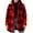Red, variant on CharmCyan Women Button Down Plaid Shirt Jacket Long Sleeve Lapel Collar Casual Loose Fit Outerwear Coat for Fall and Winter Black L