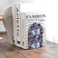 thumbnail image 6 of Pofeuu Purple Marble Texture Print Large Bookend Hold Heavy Books- Wood Bookends for Heavy Books Heavy Duty Book Ends Wood Bookends for Office Desk Non-Skid, 6 of 7