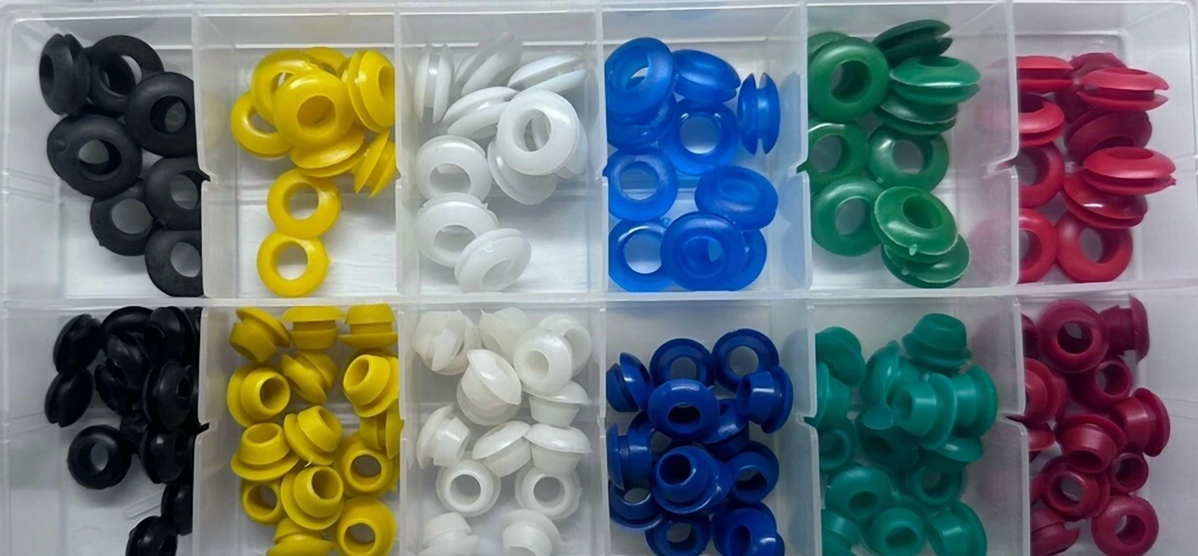 CIRCLE- 150Pc Goliath Industrial Multi-Color Rubber Grommet Assortment Kit - Mcrg150
