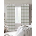 thumbnail image 4 of Sage Green Striped Blackout Curtains for Bedroom Living Room Darkening Curtains 63 Inches Long Rustic Green Stripe Modern Art Beige Window Curtain 2 Panels Set Window Treatment Grommet Drapes 42"x63", 4 of 9