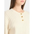 thumbnail image 4 of No Boundaries Pointelle Henley Pullover, Women's, 4 of 5