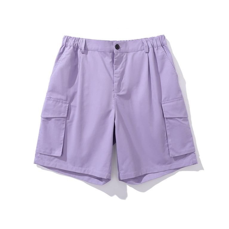 mens purple dress shorts Satin Field Shorts