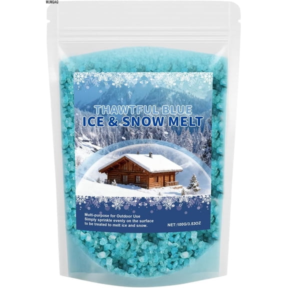 MUMQAQ Ice Melt, Fast-Acting Blue Ice Melt Pellets for Driveways, Walkways, and Entryways, Effective Winter Deicer for Cold Temperatures (1PC)