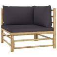 thumbnail image 4 of vidaXL 7 Piece Patio Lounge Set with Dark Gray Cushions Bamboo, 4 of 8