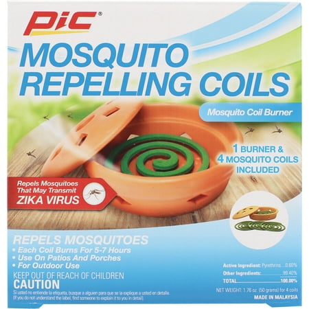 PIC® Mosquito Repelling Coils & Burner 5 pc Box (Best Way To Repel Mosquitoes Outdoors)