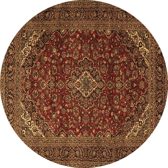 Ahgly Company Indoor Round Persian Brown Traditional Area Rugs, 3' Round