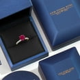 thumbnail image 5 of Gem Stone King 14K Two Tone Gold Red Created Ruby and Lab Grown Diamond Engagement Ring for Women | 1.93 Cttw | Round 7MM | Gemstone July Birthstone | Size 8, 5 of 6