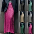 thumbnail image 7 of Lovskoo Women's Sequin Skirt Maxi High Waist Elegant Loose Sparkle Ankle Length Skirt Party Cocktail Hot Pink, 7 of 7