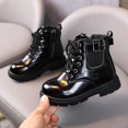 thumbnail image 2 of Otqutp Baby Autumn Winter Shoes Boys and Girls Waterpoor Ankle Boots Short Boots Pu Leather Shoes Toddler Boots Comfort Flat Sole Dress Shoes(B,3-3.5 Years), 2 of 9
