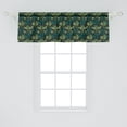 thumbnail image 2 of Leaves Greenery Window Valance, Tropical Atmosphere Inspired Leaf Pattern on Dark Backdrop, Curtain Valance for Kitchen Bedroom with Rod Pocket, 54" X 18", Fern Green and Jade Green, by Ambesonne, 2 of 2