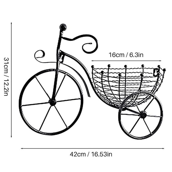 FitBest 1PCS Black Wall-mounted Flower Basket Bicycle Wall Decoration
