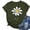 *1-Army Green, variant on VBVC Women's Daisy Print Short Sleeve T-Shirt , Ladies' Lightweight Casual Crewneck Tee , Colorful Breathable Summer Tops For Women,Army Green,S-3XL