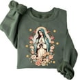 thumbnail image 5 of Our Lady of Guadalupe Sweatshirt – Virgin Mary Floral Pullover, Catholic Church Faith Based Sweater, Unisex Religious Cotton Apparel, 5 of 7