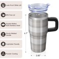 thumbnail image 3 of 20oz Geometric Textured Tumbler with Handle, Double Wall Insulated Stainless Steel Travel Mug, Leak Proof Lid Includes Straw, 3 of 5