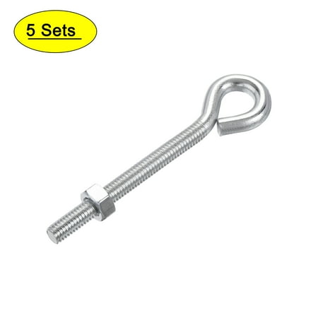 

Uxcell M6x60mm Eye Hook Screw Kit Carbon Steel White Zinc Plating 5 Pack