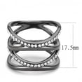 thumbnail image 2 of IP Light Black (IP Gun) Stainless Steel Ring with Top Grade Crystal in Clear for Women Clear Stone Color Style TK3689 Size 8, 2 of 6