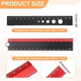 thumbnail image 2 of Uxcell Folding and Straight Ruler Kit 30/15cm Metric Aluminum Alloy Protractor Foldable Angle Wave Edge Ruler with Hollow Circle for Home Classroom Office, Black-Red, 2 of 7