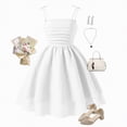 thumbnail image 2 of NIEWTR Robe d'Été Sans Manches pour Tout-Petites Filles, Robe à Bretelles de Printemps pour Enfants Filles, Tenue de Fête (Blanc, 10-11 Ans), 2 of 7