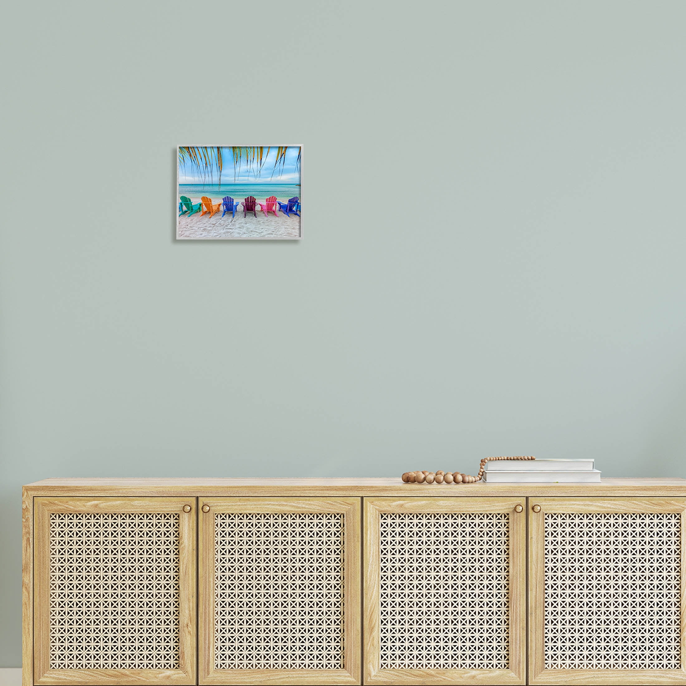 Stupell Industries Picturesque Tropical Summer Beach Photograph Gray Framed Art Print Wall Art, Design by Mary Lou Photography