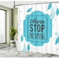 thumbnail image 5 of Ambesonne Blue Shower Curtain, Never Stop Dreaming Words, 69"Wx84"L, Blue White, 5 of 5