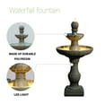 thumbnail image 4 of 45.3" High Large Traditional Italian Indoor Outdoor Decor Faux Stone Floor Fountain Waterfall 2-Tier Standing Basin Water Feature for Outside Garden Patio Yard Backyard Porch, 4 of 8