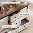 thumbnail image 4 of OKD Farmhouse Dresser, 4 Drawer Rustic Wood Chests Organizers with Storage, Antique White, 4 of 6