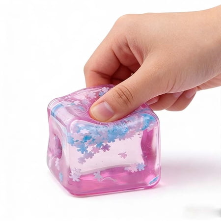Stress Balls Fidget Toys Ice Cube Squeeze Toys - Square Squeeze Ball Sensory Toys Squeeze Toys - Small Stress Balls for Adults Stocking Stuffers Birthday Goodie Bag Stuffers