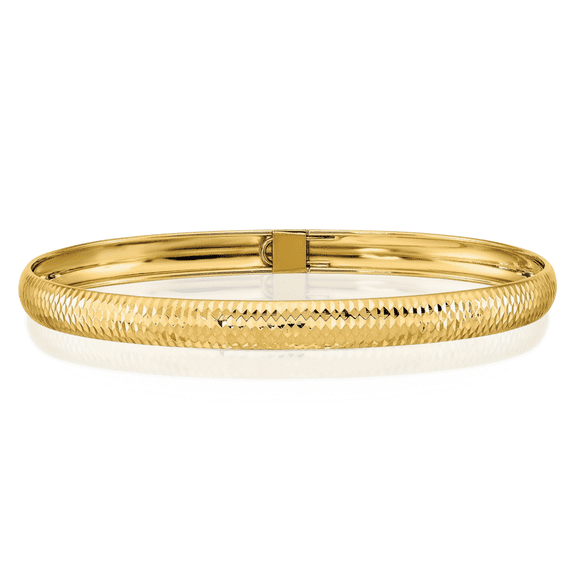10K Solid Yellow Gold Flexible Bangle Bracelet