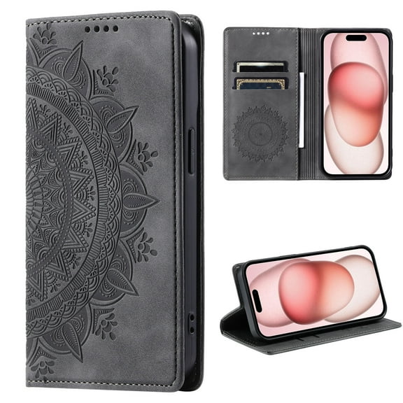 Dteck Flip Wallet Case for Samsung Galaxy S20 FE, Embossed Leather Magnetic Folio Cover with Card Holder,Kickstand - TPU Shockproof Durable Protective Phone Case,Gray