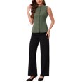 thumbnail image 2 of INSPIRE CHIC Vest for Women Button Down Crew Neck Waist Belt Business Casual Vest Tops XL Olive Green, 2 of 6