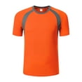 thumbnail image 3 of Haitryli Mens Athletic Sport Shirts Short Sleeve Sun Protection Rash Guard Tops Outdoor Undershirt Orange L, 3 of 6