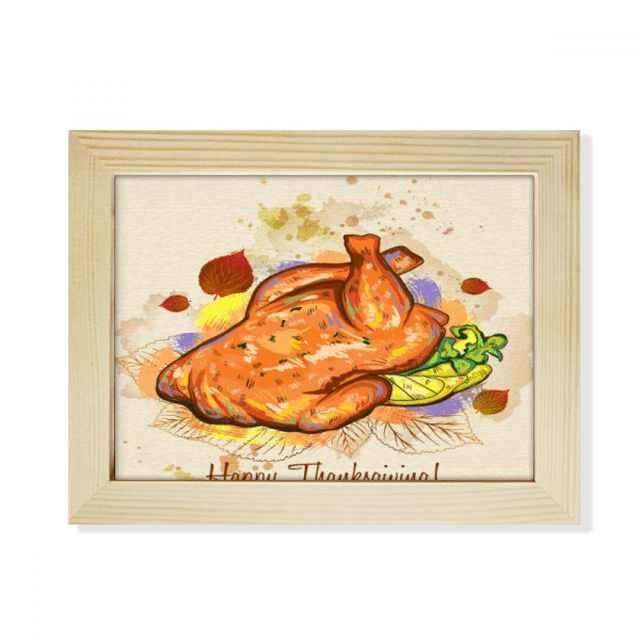 Thanksgiving Day Turkey Pattern Desktop Photo Frame Picture Art Decoration Painting 6x8 inch