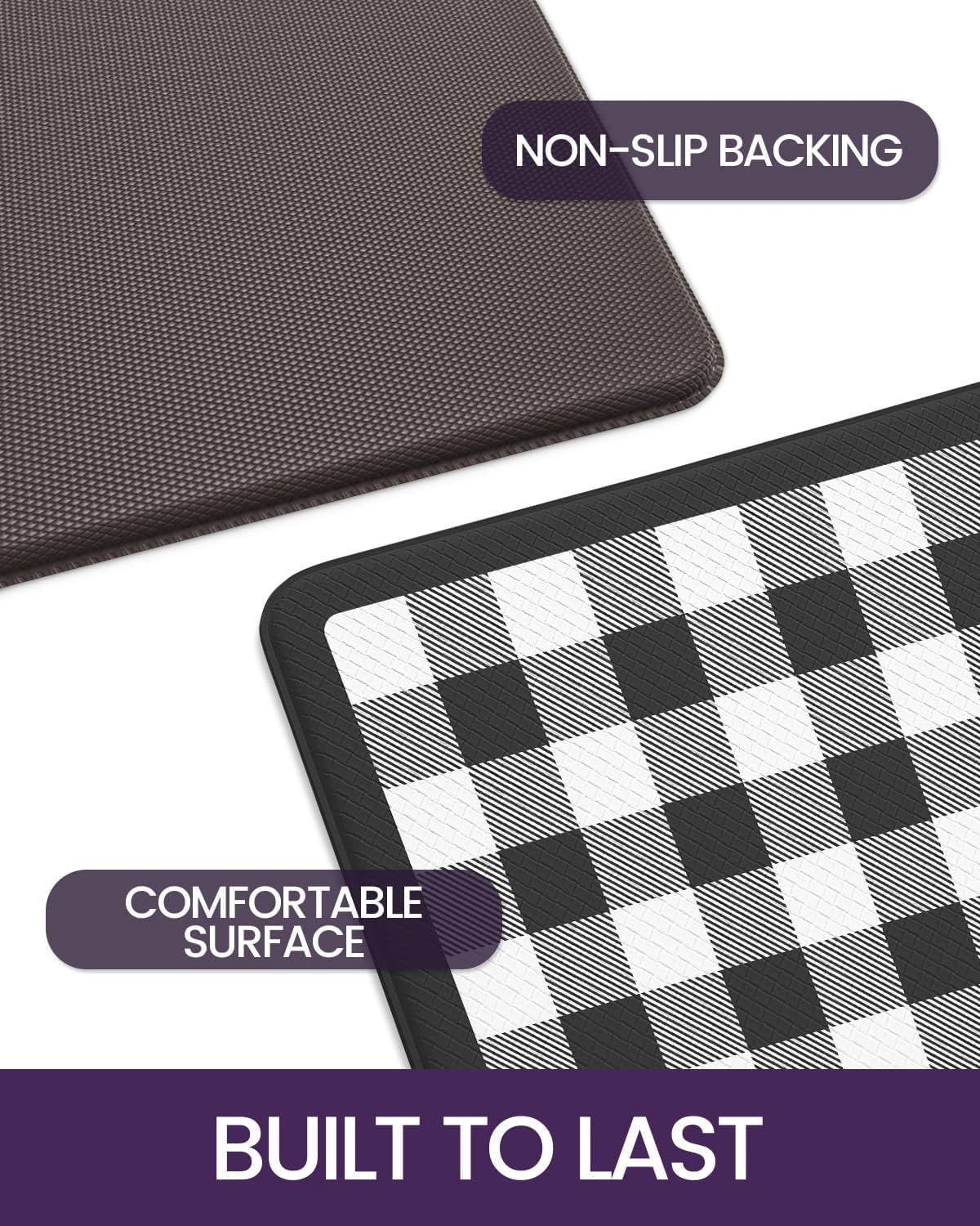 Teal Kitchen Mats Set Of 2 Cushioned Anti Fatigue Kitchen Rugs Non Slip Waterproof Runner Memory Foam Kitchen Floor Mat Comfort Standing Mat For - View #10